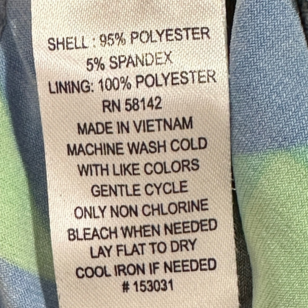 London Style Collection Dress Geometric Sleeveless Y2K Green Aqua Blue Medium - Picture 6 of 7